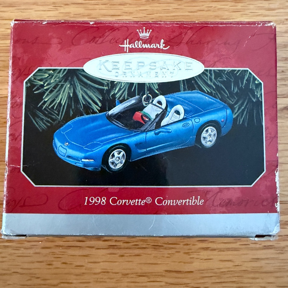 Hallmark 1998 Corvette Convertible Blue Keepsake Ornament in Box